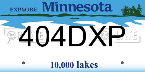 404DXP Minnesota License Plate