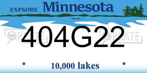 404G22 Minnesota License Plate