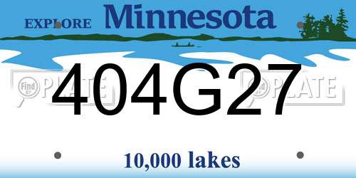 404G27 Minnesota License Plate