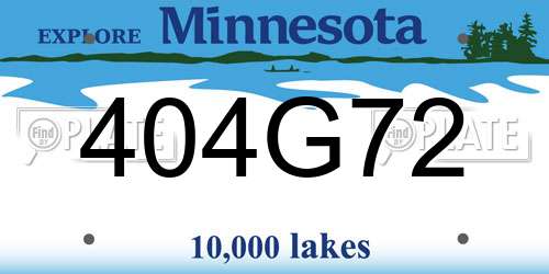 404G72 Minnesota License Plate