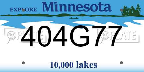 404G77 Minnesota License Plate