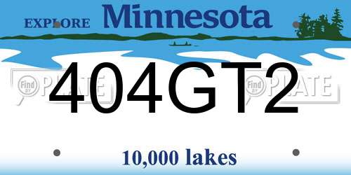 404GT2 Minnesota License Plate