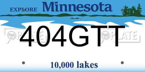 404GTT Minnesota License Plate