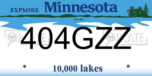 404GZZ Minnesota License Plate