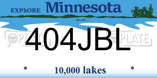 404JBL Minnesota License Plate