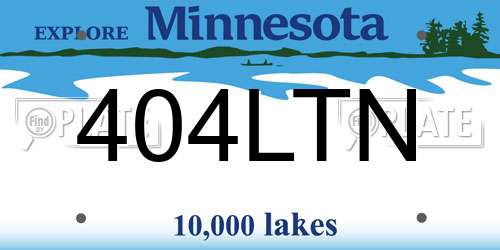 404LTN Minnesota License Plate