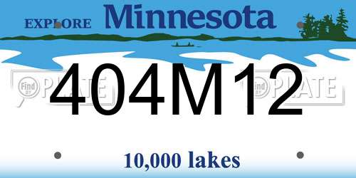 404M12 Minnesota License Plate