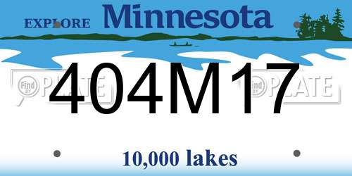 404M17 Minnesota License Plate