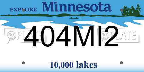 404MI2 Minnesota License Plate