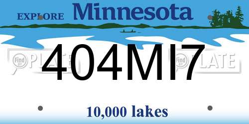 404MI7 Minnesota License Plate