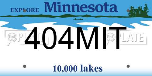 404MIT Minnesota License Plate