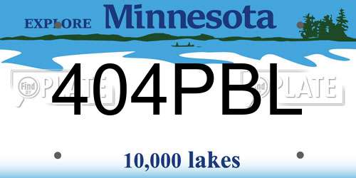 404PBL Minnesota License Plate