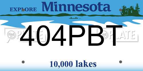 404PBT Minnesota License Plate