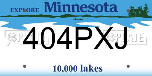 404PXJ Minnesota License Plate