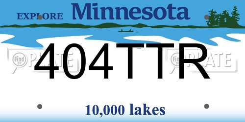 404TTR Minnesota License Plate