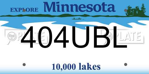 404UBL Minnesota License Plate