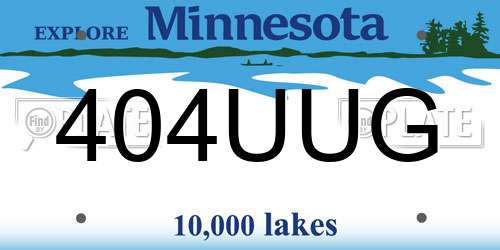 404UUG Minnesota License Plate