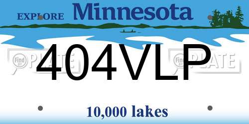 404VLP Minnesota License Plate