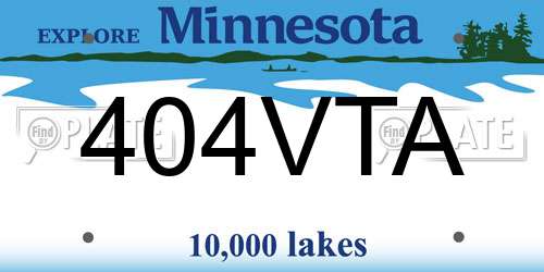 404VTA Minnesota License Plate
