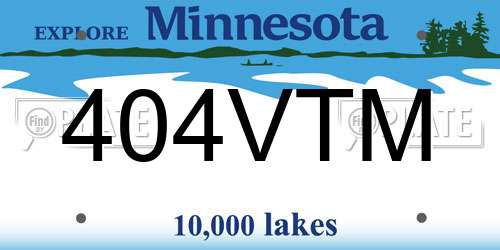 404VTM Minnesota License Plate