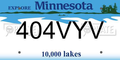 404VYV Minnesota License Plate