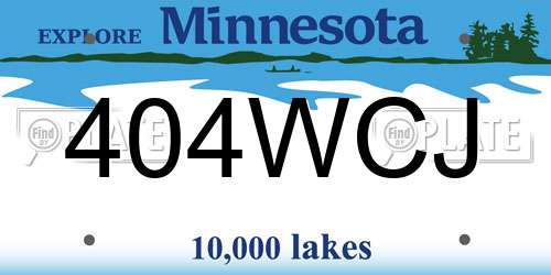 404WCJ Minnesota License Plate
