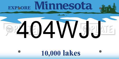 404WJJ Minnesota License Plate