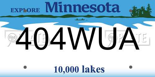 404WUA Minnesota License Plate