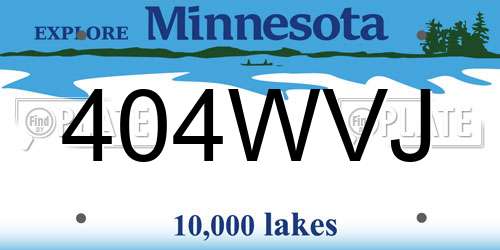 404WVJ Minnesota License Plate