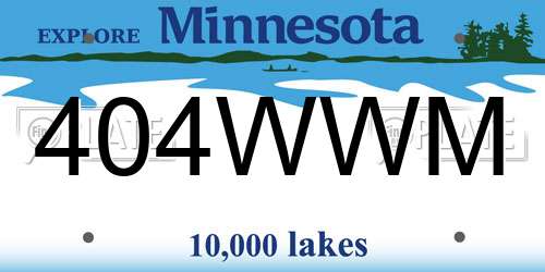 404WWM Minnesota License Plate