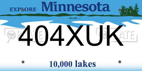 404XUK Minnesota License Plate