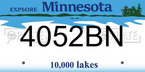 4052BN Minnesota License Plate