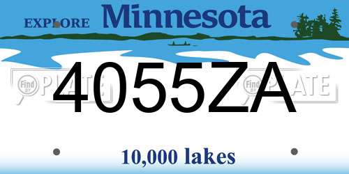 4055ZA Minnesota License Plate