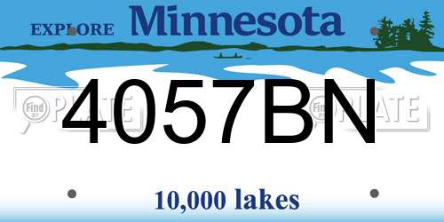 4057BN Minnesota License Plate