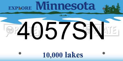 4057SN Minnesota License Plate