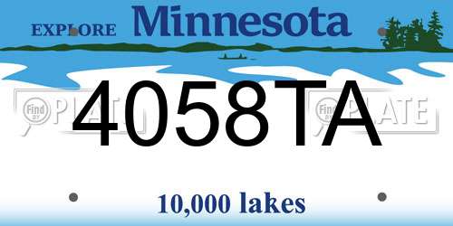 4058TA Minnesota License Plate