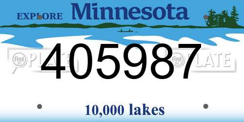 405987 Minnesota License Plate