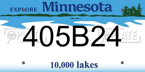405B24 Minnesota License Plate