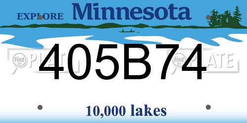 405B74 Minnesota License Plate