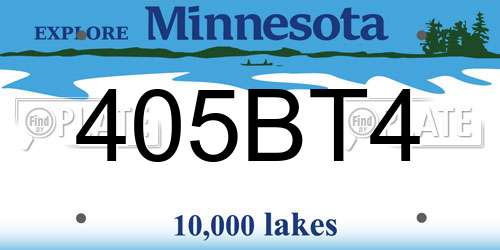 405BT4 Minnesota License Plate