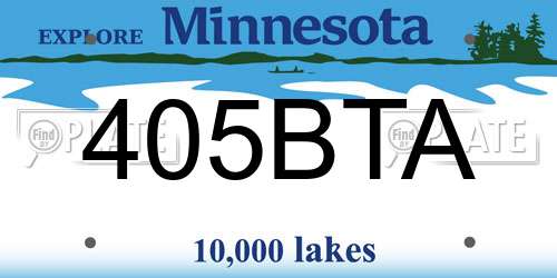 405BTA Minnesota License Plate