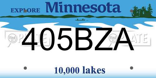 405BZA Minnesota License Plate
