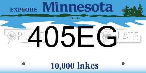 405EG Minnesota License Plate
