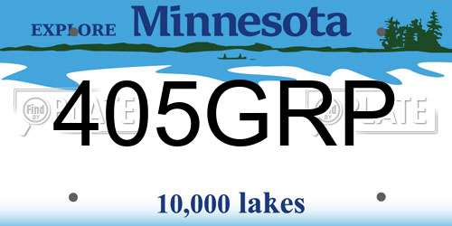 405GRP Minnesota License Plate