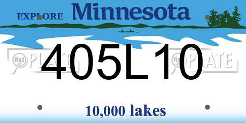 405L10 Minnesota License Plate