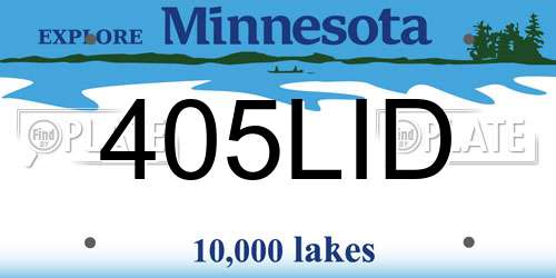 405LID Minnesota License Plate