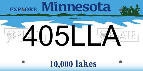 405LLA Minnesota License Plate