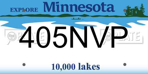 405NVP Minnesota License Plate