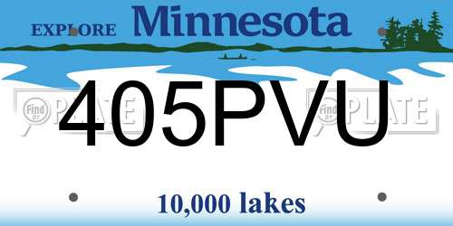 405PVU Minnesota License Plate