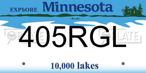 405RGL Minnesota License Plate